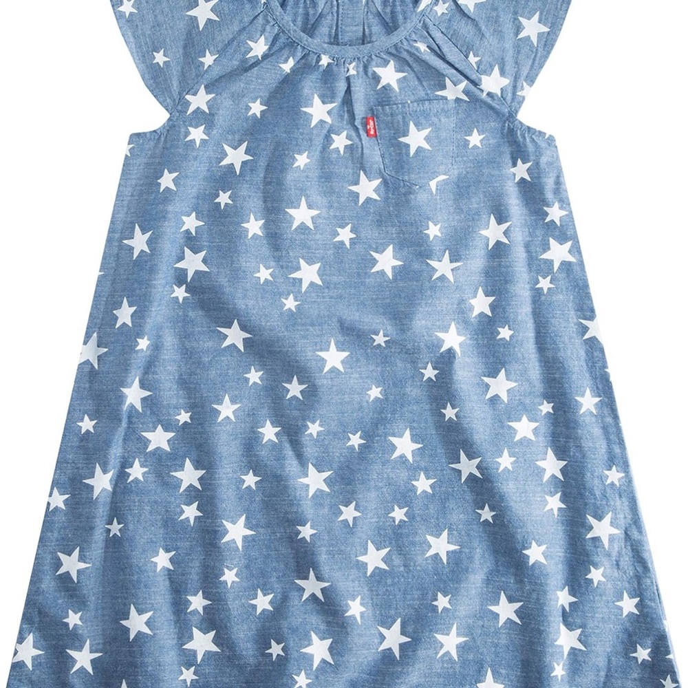 Levi's Girl's Cap Sleeve Chambray Star Dress Size 6X (6-7 years)